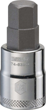DEWALT DEWALT DWMT74635OSP Fractional Hex Bit Socket, 1/2 in Tip, 3/8 in Drive, Polished Chrome, 1-31/32 in OAL