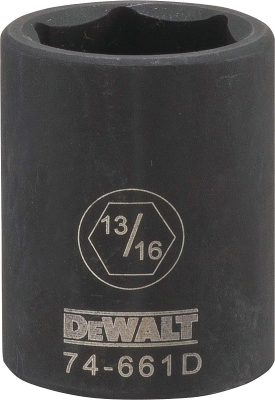 DEWALT DEWALT DWMT74661OSP Impact Socket, 13/16 in Socket, 1/2 in Drive, 6-Point, CR-440 Steel, Black Oxide TOOLS DEWALT