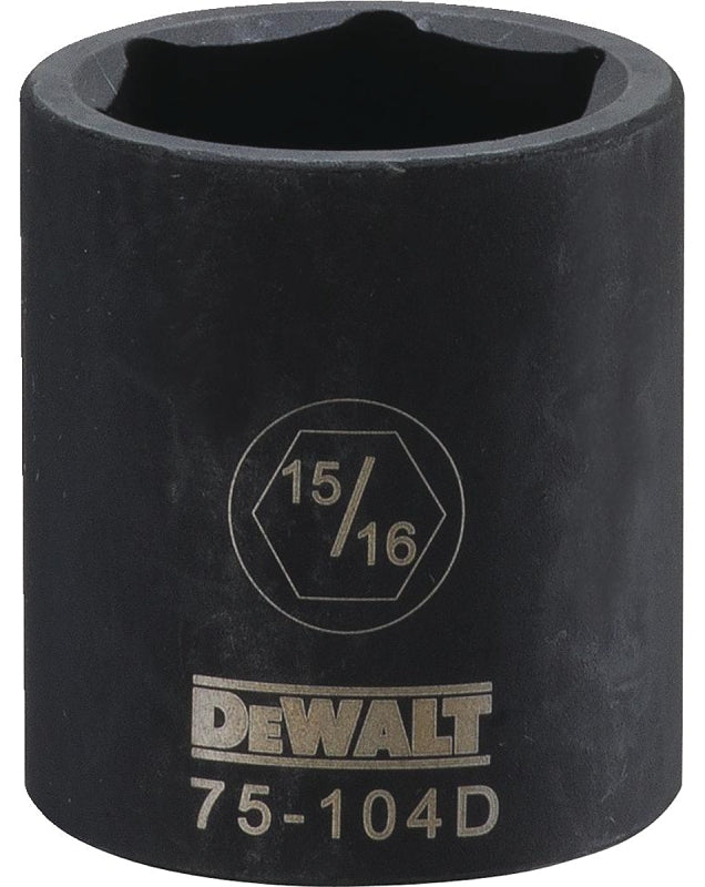 DEWALT DEWALT DWMT75104OSP Impact Socket, 15/16 in Socket, 1/2 in Drive, 6-Point, CR-440 Steel, Black Oxide