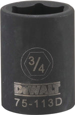 DEWALT DEWALT DWMT75113OSP Impact Socket, 3/4 in Socket, 1/2 in Drive, 6-Point, CR-440 Steel, Black Oxide TOOLS DEWALT