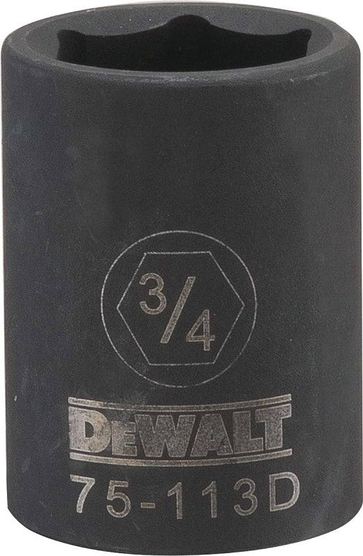 DEWALT DEWALT DWMT75113OSP Impact Socket, 3/4 in Socket, 1/2 in Drive, 6-Point, CR-440 Steel, Black Oxide TOOLS DEWALT
