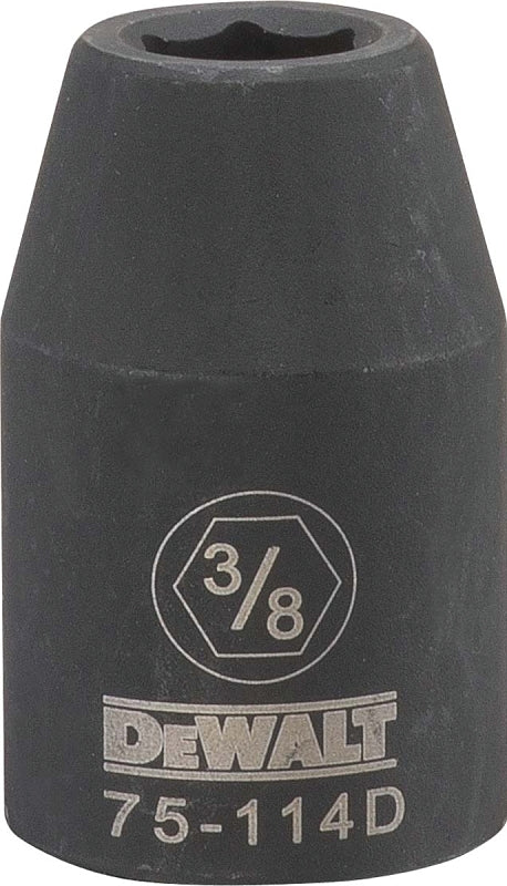 DEWALT DEWALT DWMT75114OSP Impact Socket, 3/8 in Socket, 1/2 in Drive, 6-Point, CR-440 Steel, Black Oxide