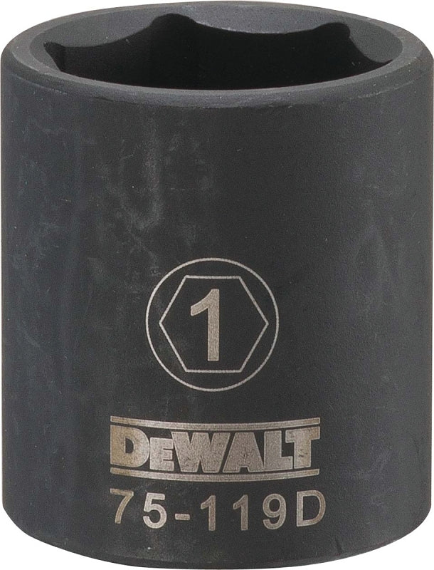 DEWALT DEWALT DWMT75119OSP Impact Socket, 1 in Socket, 1/2 in Drive, 6-Point, CR-440 Steel, Black Oxide TOOLS DEWALT