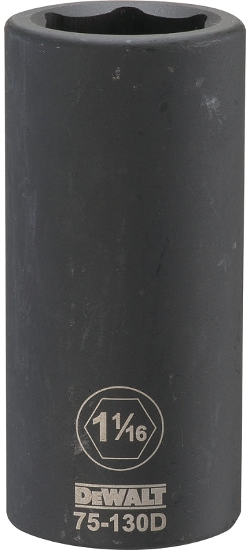 DEWALT DEWALT DWMT75130OSP Impact Socket, 1-1/16 in Socket, 1-13/32 in D Socket, 3/4 in Drive, 6-Point, CR-440 Steel TOOLS DEWALT