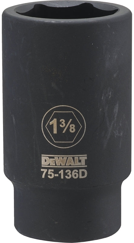 DEWALT DEWALT DWMT75136OSP Impact Socket, 1-3/8 in Socket, 1-9/16 in D Socket, 3/4 in Drive, 6-Point, CR-440 Steel TOOLS DEWALT