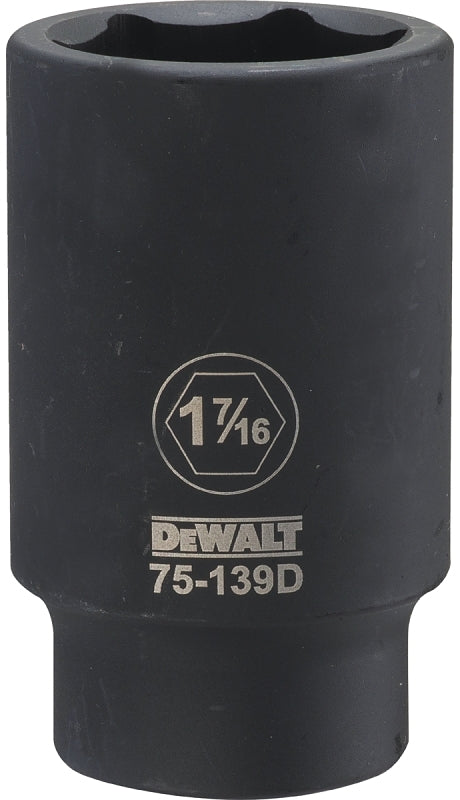 DEWALT DEWALT DWMT75139OSP Impact Socket, 1-7/16 in Socket, 1-9/16 in D Socket, 3/4 in Drive, 6-Point, CR-440 Steel