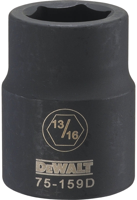 DEWALT DEWALT DWMT75159OSP Impact Socket, 13/16 in Socket, 23/32 in D Socket, 3/4 in Drive, 6-Point, CR-440 Steel, Black Oxide TOOLS DEWALT