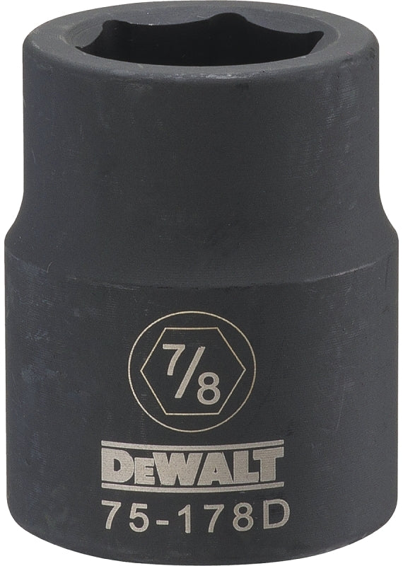 DEWALT DEWALT DWMT75178OSP Impact Socket, 7/8 in Socket, 23/32 in D Socket, 3/4 in Drive, 6-Point, CR-440 Steel, Black Oxide TOOLS DEWALT