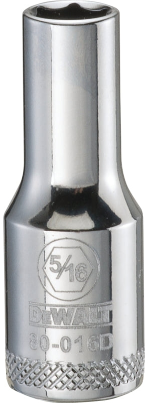 DEWALT DEWALT DWMT80016OSP Drive Hand Socket, 5/16 in Socket, 3/8 in Drive, 6-Point, Steel, Polished Chrome Vanadium TOOLS DEWALT