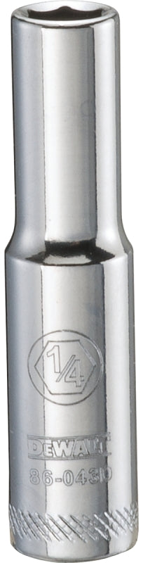 DEWALT DEWALT DWMT86043OSP Drive Hand Socket, 1/4 in Socket, 1/4 in Drive, 6-Point, Steel, Polished Chrome Vanadium TOOLS DEWALT