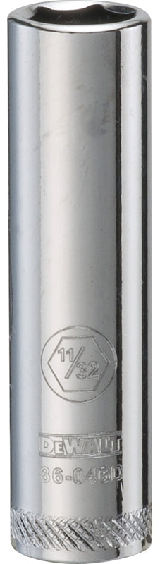 DEWALT DEWALT DWMT86046OSP Drive Socket, 11/32 in Socket, 1/4 in Drive, 6-Point, Vanadium Steel, Polished Chrome TOOLS DEWALT