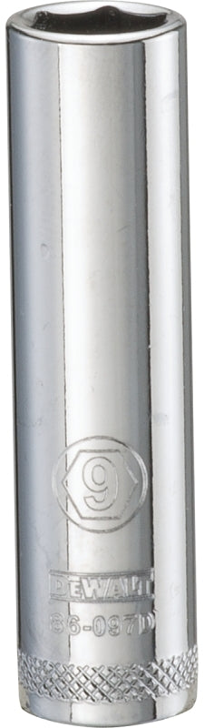 DEWALT DEWALT DWMT86097OSP Drive Hand Socket, 9 mm Socket, 1/4 in Drive, 6-Point, Steel, Polished Chrome Vanadium TOOLS DEWALT