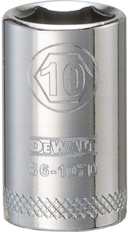 DEWALT DEWALT DWMT86107OSP Drive Hand Socket, 10 mm Socket, 1/4 in Drive, 6-Point, Steel, Polished Chrome Vanadium TOOLS DEWALT