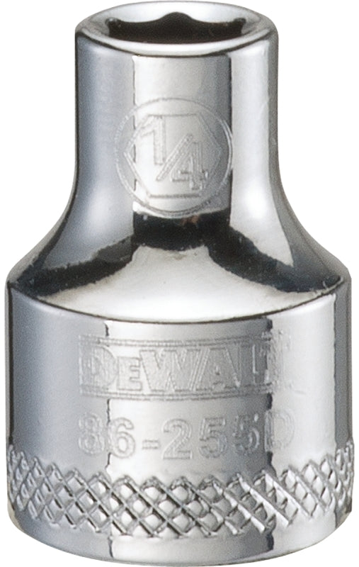 DEWALT DEWALT DWMT86255OSP Hand Socket, 1/4 in Socket, 3/8 in Drive, 6-Point, Vanadium Steel, Polished Chrome TOOLS DEWALT