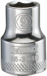 DEWALT DEWALT DWMT86304OSP Drive Hand Socket, 9 mm Socket, 3/8 in Drive, 6-Point, Steel, Polished Chrome Vanadium TOOLS DEWALT