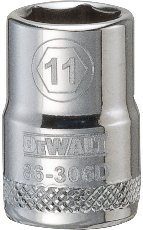 DEWALT DEWALT DWMT86306OSP Drive Hand Socket, 11 mm Socket, 3/8 in Drive, 6-Point, Steel, Polished Chrome Vanadium TOOLS DEWALT