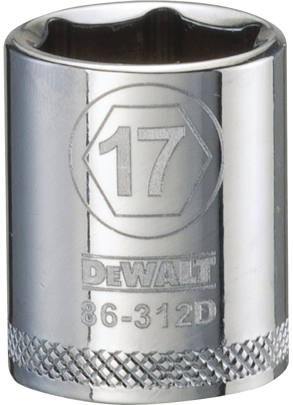 DEWALT DEWALT DWMT86312OSP Drive Hand Socket, 17 mm Socket, 3/8 in Drive, 6-Point, Steel, Polished Chrome Vanadium TOOLS DEWALT