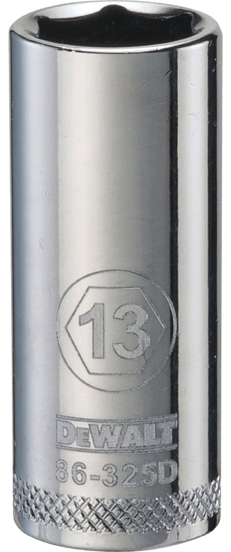 DEWALT DEWALT DWMT86325OSP Drive Hand Socket, 13 mm Socket, 3/8 in Drive, 6-Point, Steel, Polished Chrome Vanadium TOOLS DEWALT