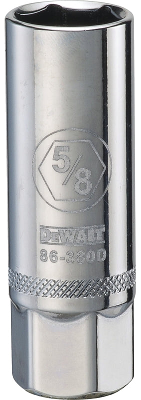 DEWALT DEWALT DWMT86380OSP Spark Plug Socket, 5/8 in Socket, 3/8 in Drive, 6-Point, Steel, Polished Chrome Vanadium