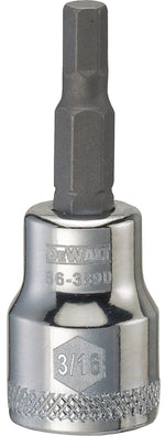 DEWALT DEWALT DWMT86389OSP Fractional Hex Bit Socket, 3/16 in Tip, 3/8 in Drive, Polished Chrome, 1-31/32 in OAL TOOLS DEWALT