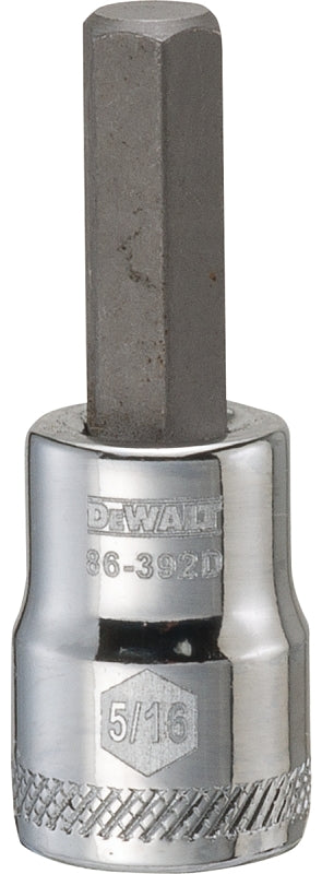 DEWALT DEWALT DWMT86392OSP Fractional Hex Bit Socket, 5/16 in Tip, 3/8 in Drive, Polished Chrome, 1-31/32 in OAL