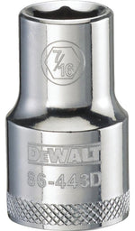 DEWALT DEWALT DWMT86443OSP Drive Socket, 7/16 in Socket, 1/2 in Drive, 6-Point, Steel, Polished Chrome Vanadium TOOLS DEWALT