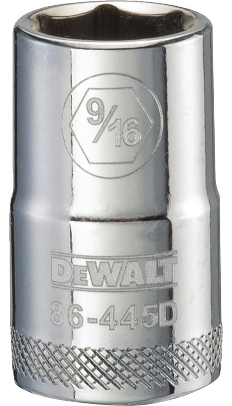 DEWALT DEWALT DWMT86445OSP Drive Socket, 9/16 in Socket, 1/2 in Drive, 6-Point, Steel, Polished Chrome Vanadium TOOLS DEWALT
