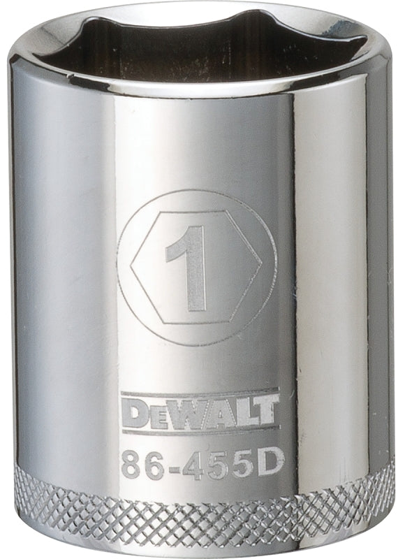 DEWALT DEWALT DWMT86455OSP Drive Hand Socket, 1 in Socket, 1/2 in Drive, 6-Point, Steel, Polished Chrome Vanadium TOOLS DEWALT