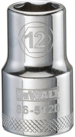 DEWALT DEWALT DWMT86512OSP Drive Hand Socket, 12 mm Socket, 1/2 in Drive, 6-Point, Steel, Polished Chrome Vanadium TOOLS DEWALT