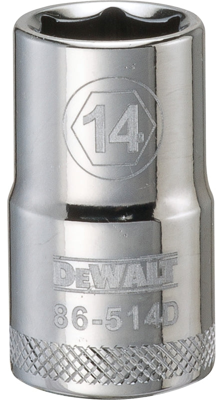 DEWALT DEWALT DWMT86514OSP Drive Socket, 14 mm Socket, 1-1/2 in OAL, 1/2 in Drive, 6-Point, Vanadium Steel, Polished Chrome TOOLS DEWALT