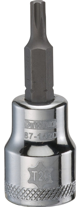 DEWALT DEWALT DWMT87142OSP Torx Bit Socket, T20 Tip, 3/8 in Drive, Polished Chrome TOOLS DEWALT