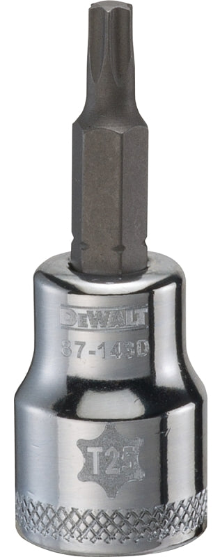 DEWALT DEWALT DWMT87143OSP Torx Bit Socket, T25 Tip, 3/8 in Drive, Polished Chrome TOOLS DEWALT