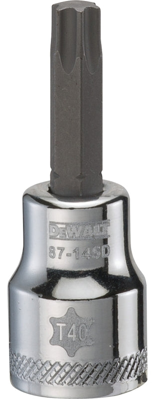 DEWALT DEWALT DWMT87145OSP Torx Bit Socket, T40 Tip, 3/8 in Drive, Polished Chrome TOOLS DEWALT