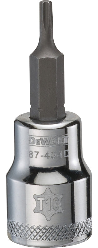 DEWALT DEWALT DWMT87404OSP Torx Bit Socket, T10 Tip, 3/8 in Drive, Polished Chrome