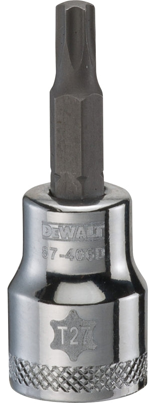 DEWALT DEWALT DWMT87406OSP Torx Bit Socket, T27 Tip, 3/8 in Drive, Polished Chrome TOOLS DEWALT