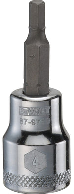 DEWALT DEWALT DWMT87971OSP Fractional Hex Bit Socket, 4 mm Tip, 3/8 in Drive, Polished Chrome, 1-31/32 in OAL TOOLS DEWALT