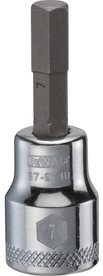 DEWALT DEWALT DWMT87974OSP Fractional Hex Bit Socket, 7 mm Tip, 3/8 in Drive, Polished Chrome, 1-31/32 in OAL TOOLS DEWALT