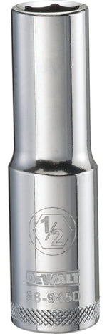 DEWALT DEWALT DWMT88945OSP Drive Hand Socket, 1/2 in Socket, 1/2 in Drive, 6-Point, Steel, Polished Chrome Vanadium TOOLS DEWALT