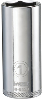 DEWALT DEWALT DWMT88953OSP Drive Hand Socket, 1 in Socket, 1/2 in Drive, 6-Point, Steel, Polished Chrome Vanadium TOOLS DEWALT