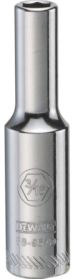 DEWALT DEWALT DWMT88964OSP Drive Hand Socket, 3/16 in Socket, 1/4 in Drive, 6-Point, Steel, Polished Chrome Vanadium TOOLS DEWALT