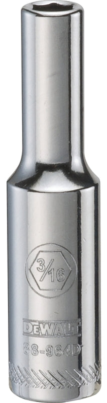 DEWALT DEWALT DWMT88964OSP Drive Hand Socket, 3/16 in Socket, 1/4 in Drive, 6-Point, Steel, Polished Chrome Vanadium TOOLS DEWALT