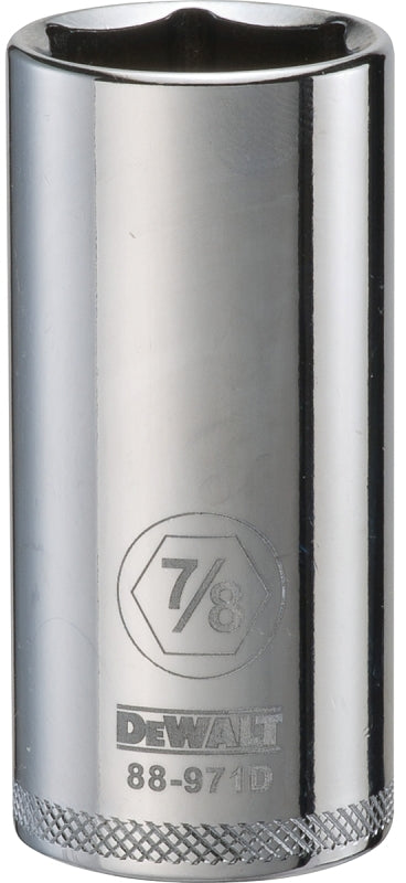DEWALT DEWALT DWMT88971OSP Drive Hand Socket, 7/8 in Socket, 3/8 in Drive, 6-Point, Steel, Polished Chrome Vanadium TOOLS DEWALT