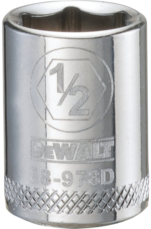 DEWALT DEWALT DWMT88978OSP Drive Hand Socket, 1/2 in Socket, 3/8 in Drive, 6-Point, Steel, Polished Chrome Vanadium