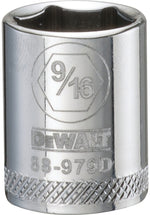 DEWALT DEWALT DWMT88979OSP Drive Hand Socket, 9/16 in Socket, 3/8 in Drive, 6-Point, Steel, Polished Chrome Vanadium TOOLS DEWALT