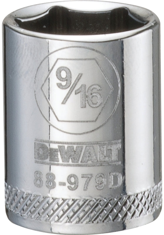 DEWALT DEWALT DWMT88979OSP Drive Hand Socket, 9/16 in Socket, 3/8 in Drive, 6-Point, Steel, Polished Chrome Vanadium TOOLS DEWALT