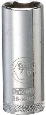 DEWALT DEWALT DWMT88988OSP Drive Hand Socket, 9/16 in Socket, 3/8 in Drive, 6-Point, Steel, Polished Chrome Vanadium TOOLS DEWALT