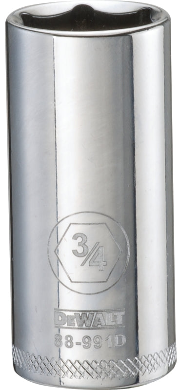 DEWALT DEWALT DWMT88991OSP Drive Hand Socket, 3/4 in Socket, 3/8 in Drive, 6-Point, Steel, Polished Chrome Vanadium
