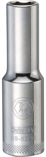 DEWALT DEWALT DWMT89532OSP Drive Hand Socket, 7/16 in Socket, 1/2 in Drive, 6-Point, Steel, Polished Chrome Vanadium TOOLS DEWALT