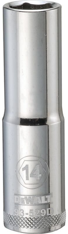 DEWALT DEWALT DWMT93529OSP Drive Socket, 14 mm Socket, Deep Socket, 3-1/8 in OAL, 1/2 in Drive, 6-Point, Vanadium Steel TOOLS DEWALT