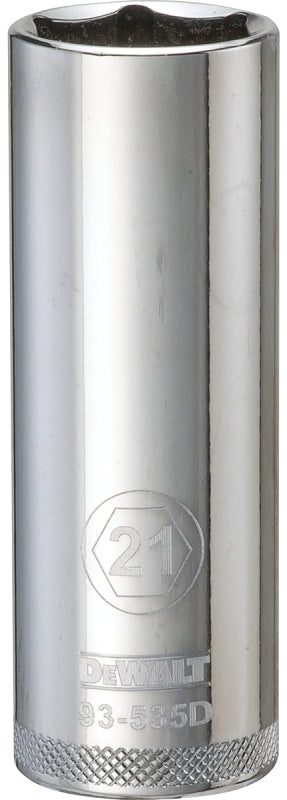 DEWALT DEWALT DWMT93535OSP Drive Socket, 21 mm Socket, Deep Socket, 3-1/8 in OAL, 1/2 in Drive, 6-Point, Vanadium Steel TOOLS DEWALT